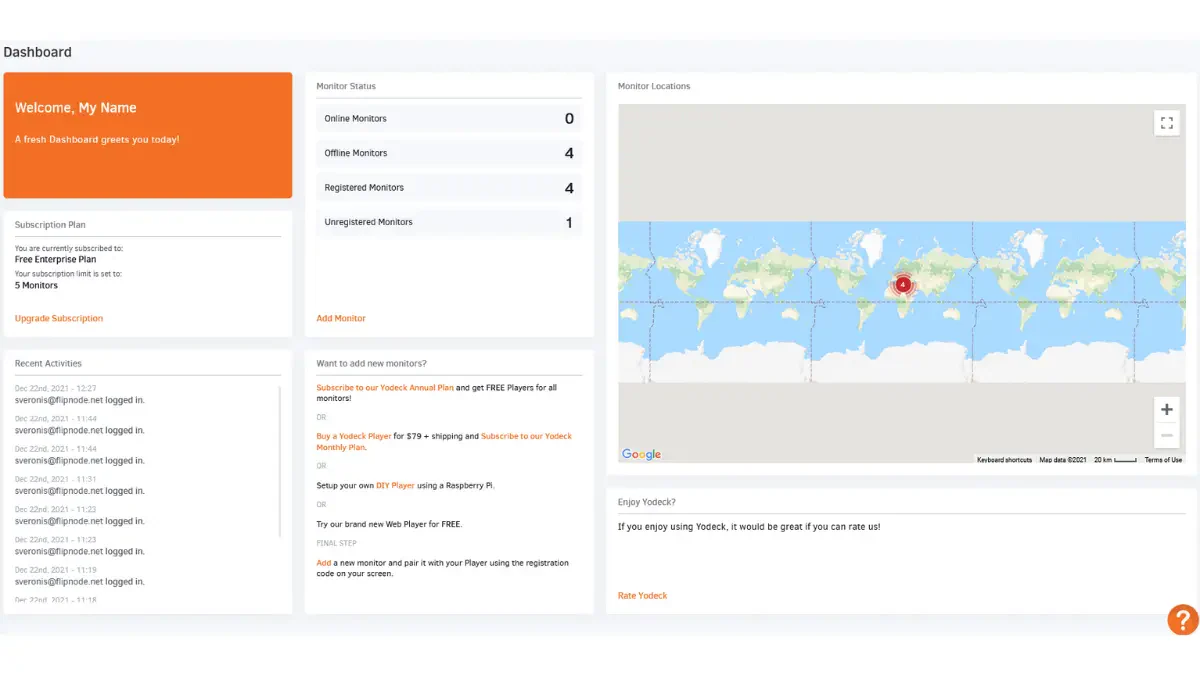 Yodeck estaurant management software