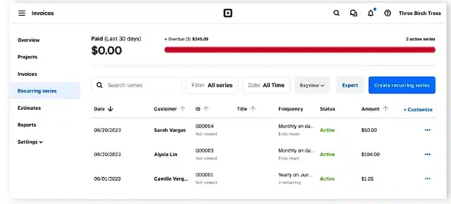 Aplikasi membership billing Square Subscription