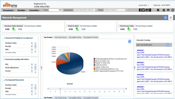 Ebizframe erp software for packaging industry