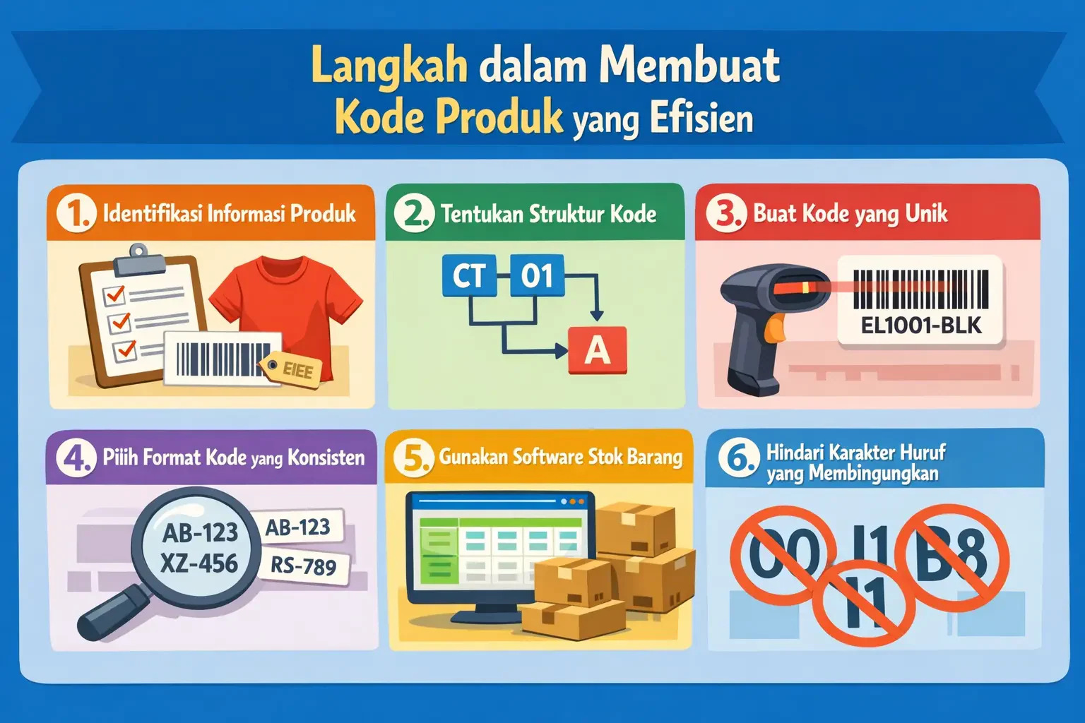 Langkah membuat kode produk efisien