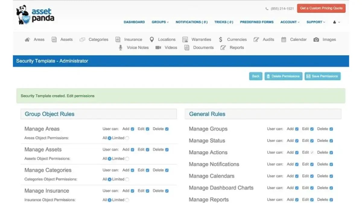tampilan dashboard asset panda dan fiturnya