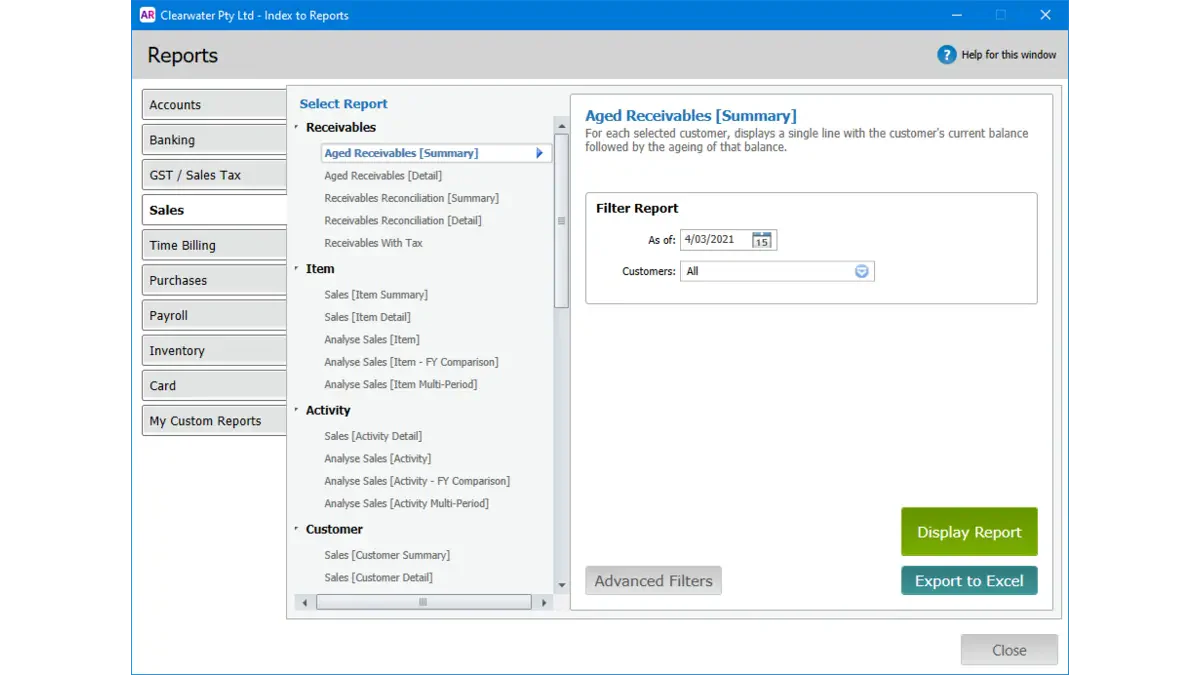 MYOB Automated Financial Reporting Software