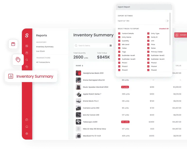 sortly inventory software