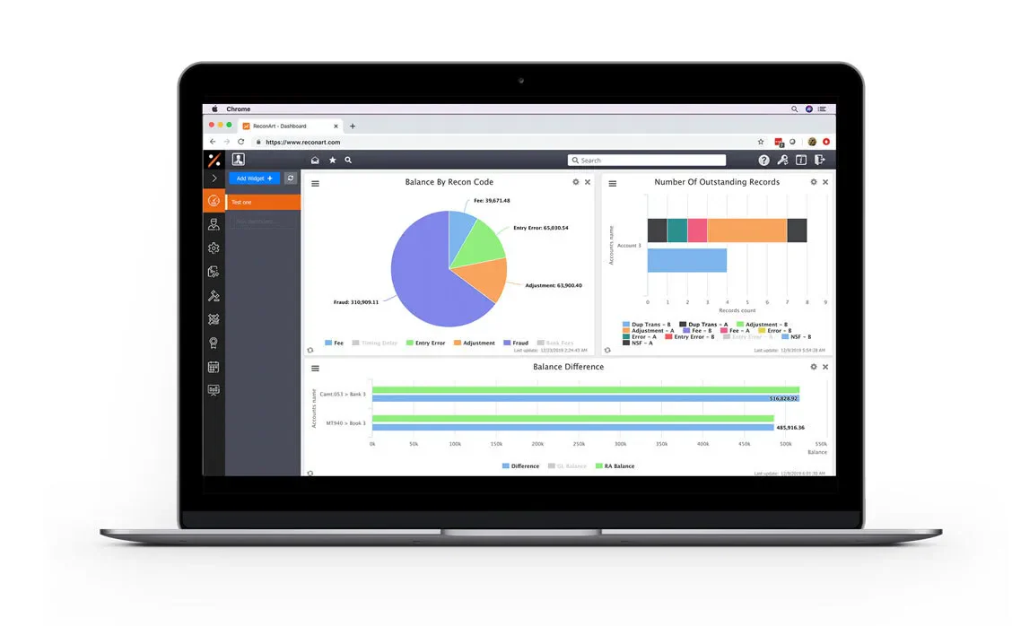 reconart bank reconciliation software