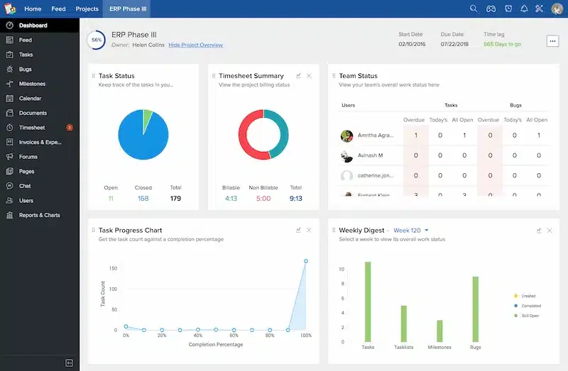 Zoho Construction Projects Management Software
