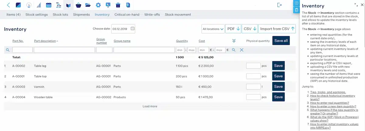 mrpeasy cloud inventory system