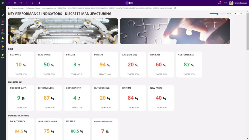 IFS Cloud Manufacturing Software