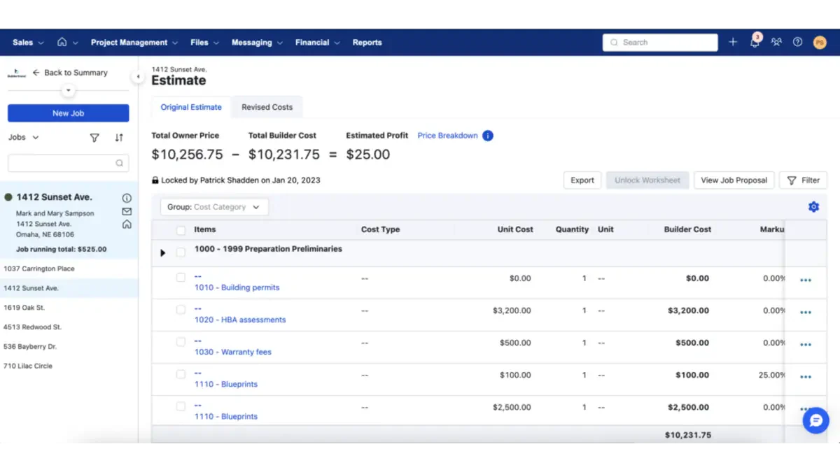 BuilderTrend Construction Estimating Software