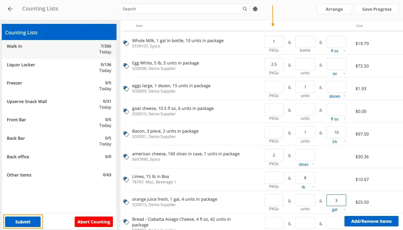 Upserve Restaurant Inventory Software