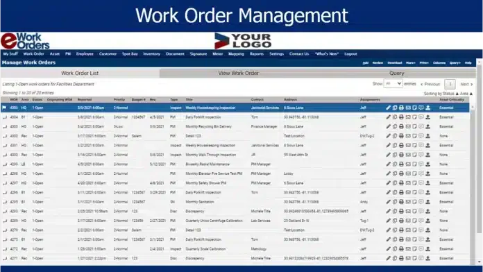 eworkorders work order software