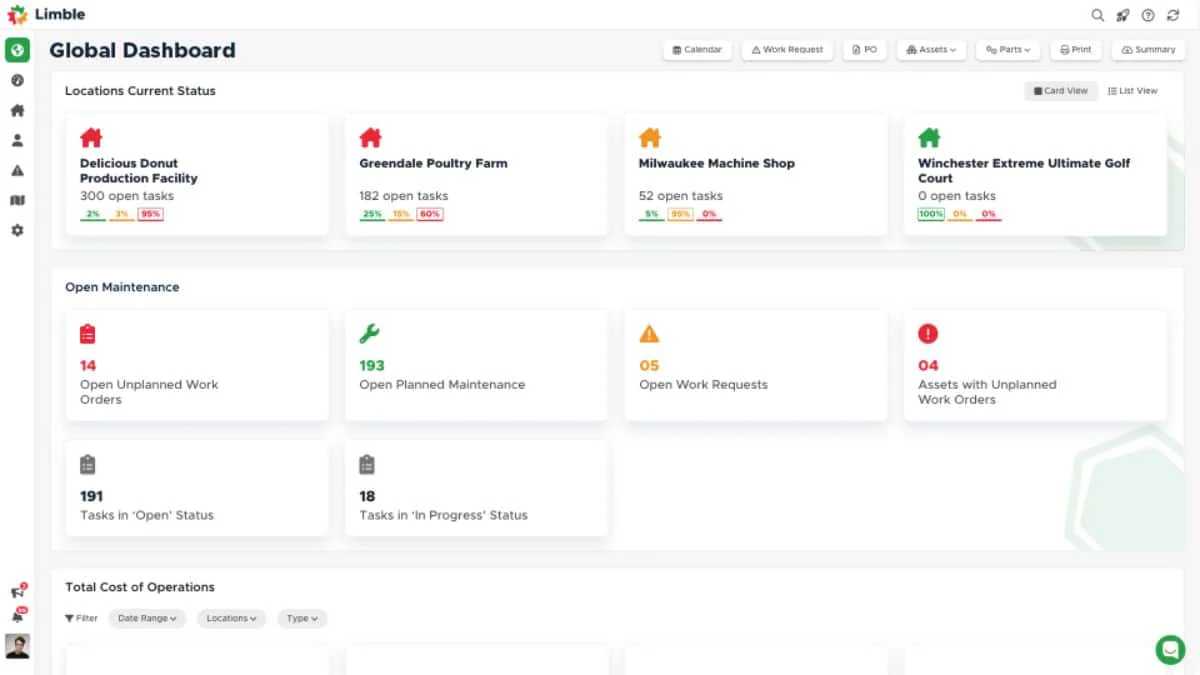 Limble equipment maintenance management software