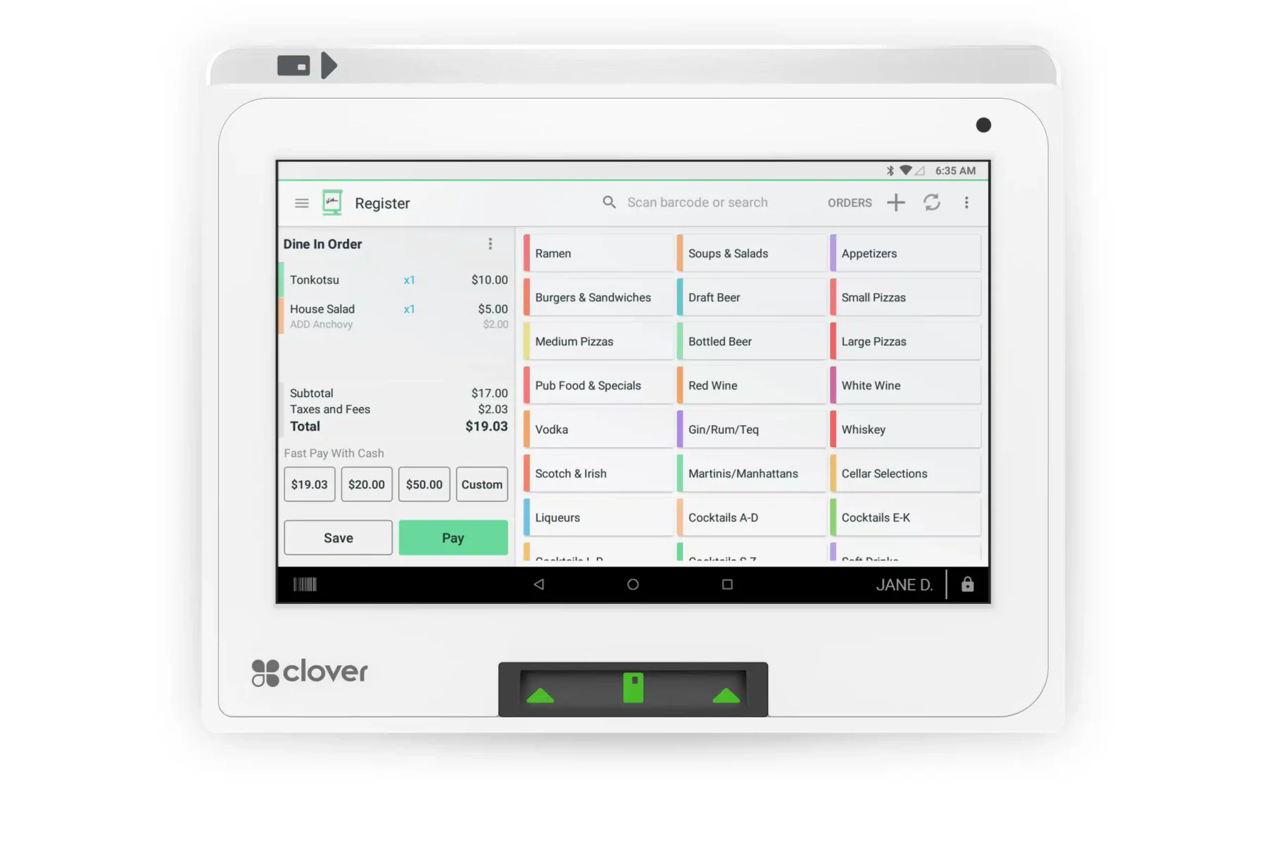 Clover retail management software