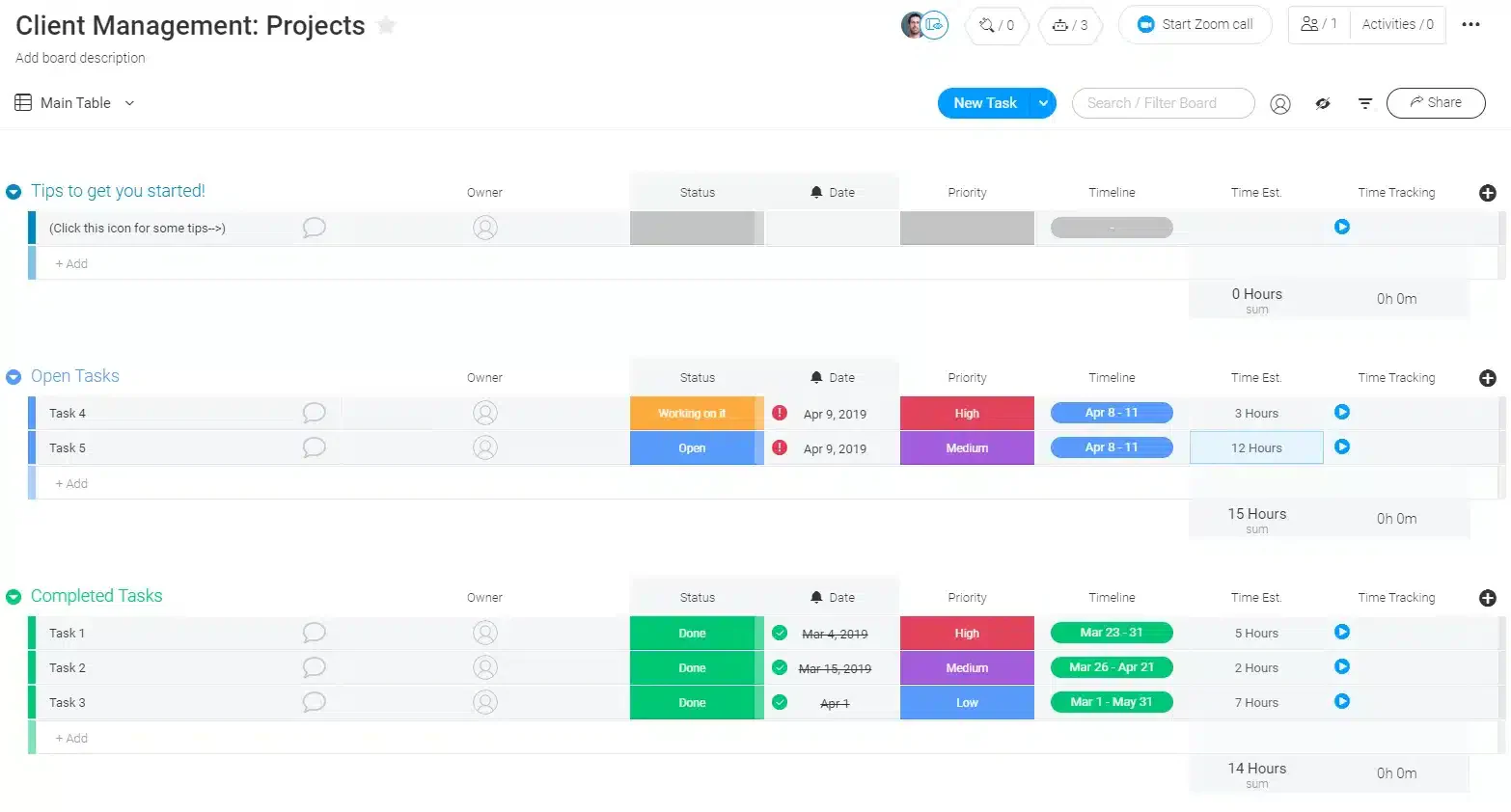 monday.com retail crm software