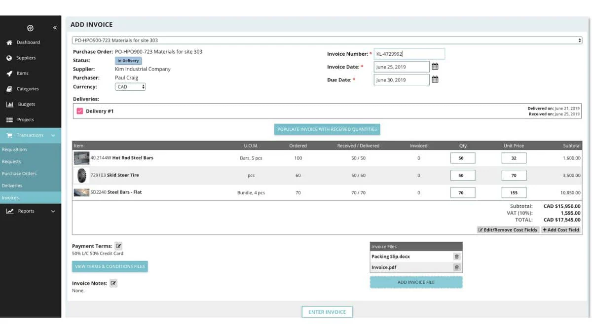 construction procurement software