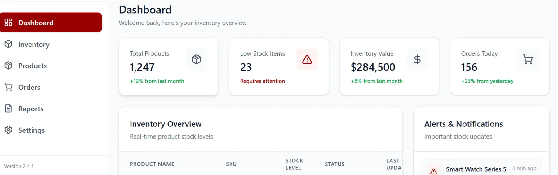 Implement an Inventory Management Software