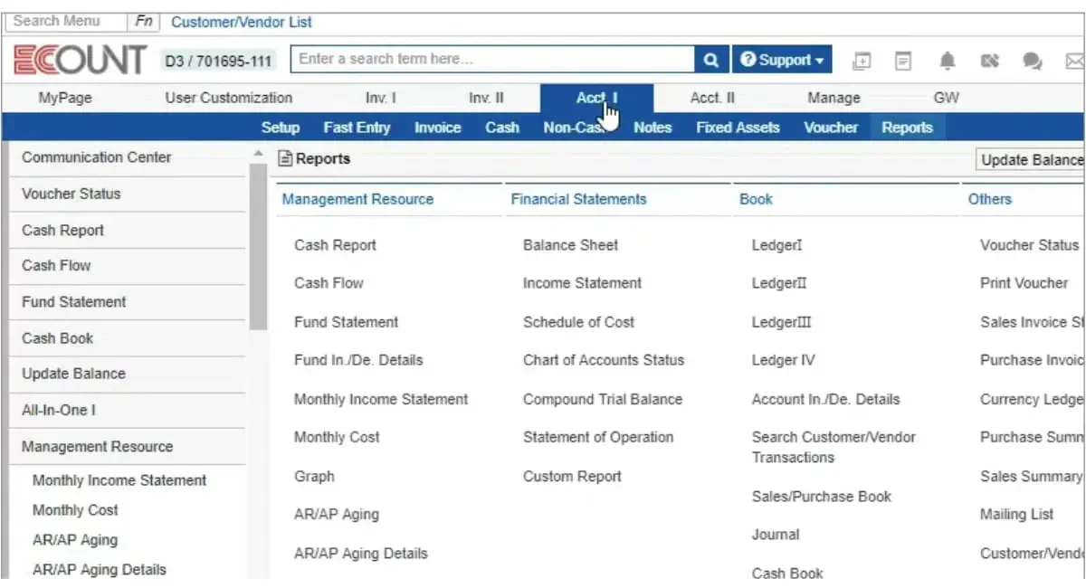 Ecount Manufacturing Procurement Software