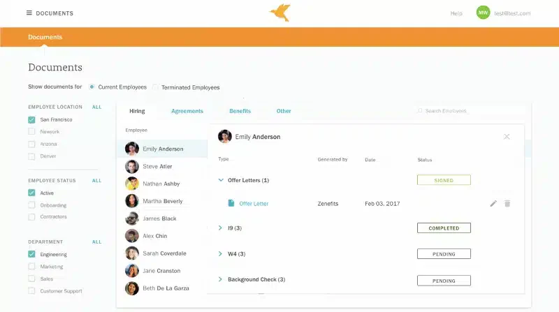 zenefits hr software