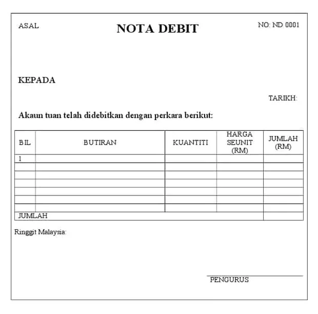 contoh nota debit