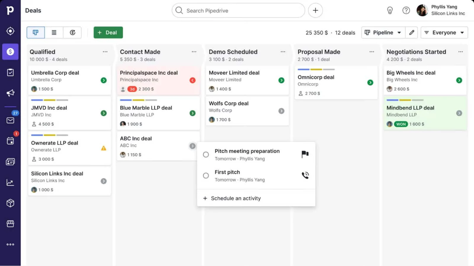 Pipedrive CRM Lead Management