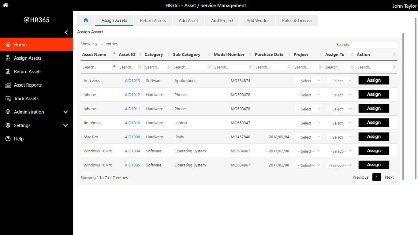 Microsoft asset software