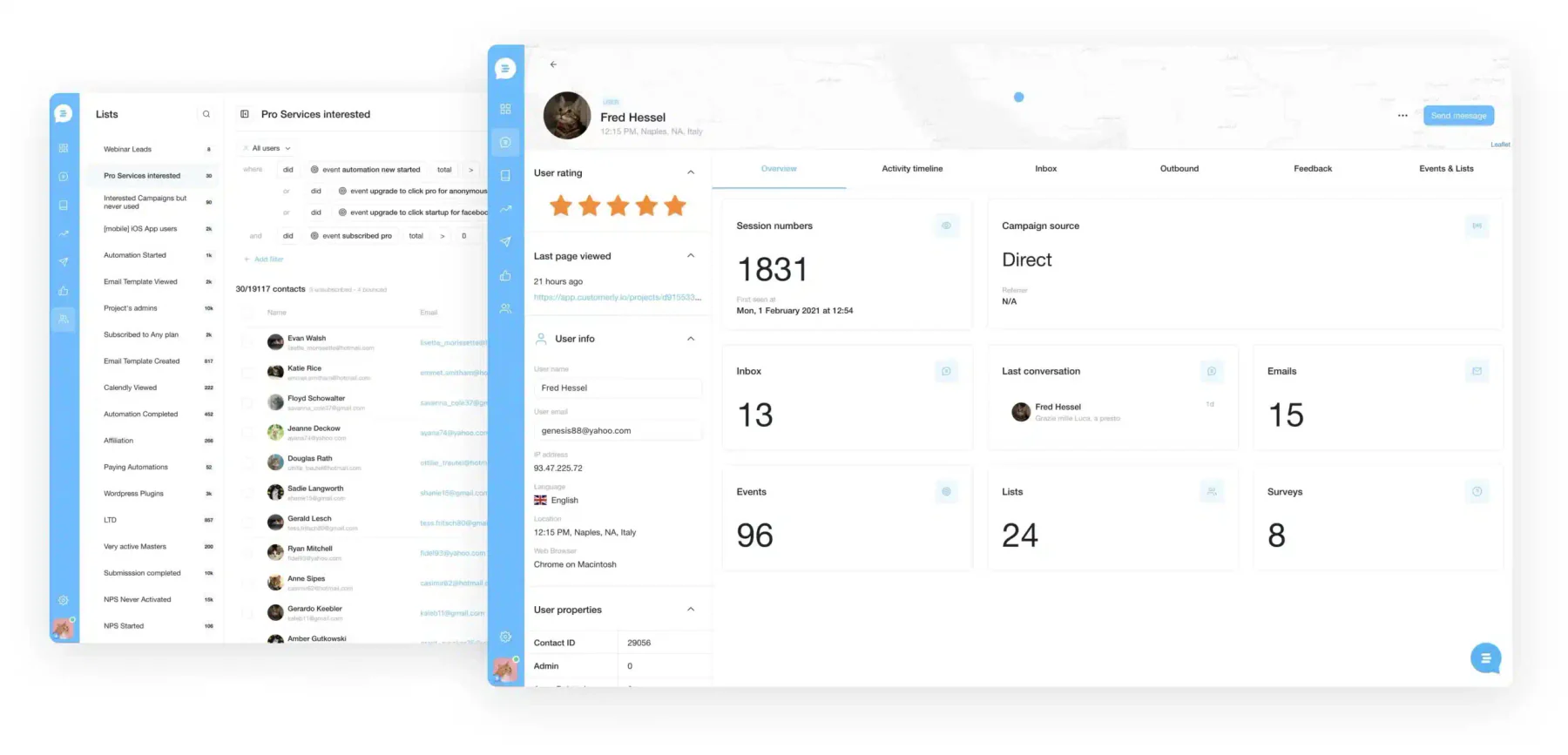 Customerly client management software