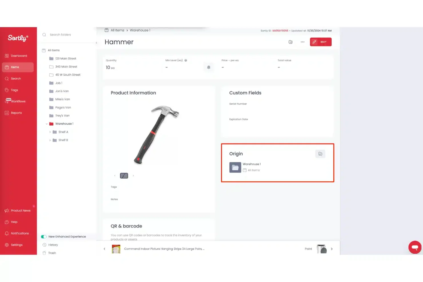 sortly Barcode Inventory Software