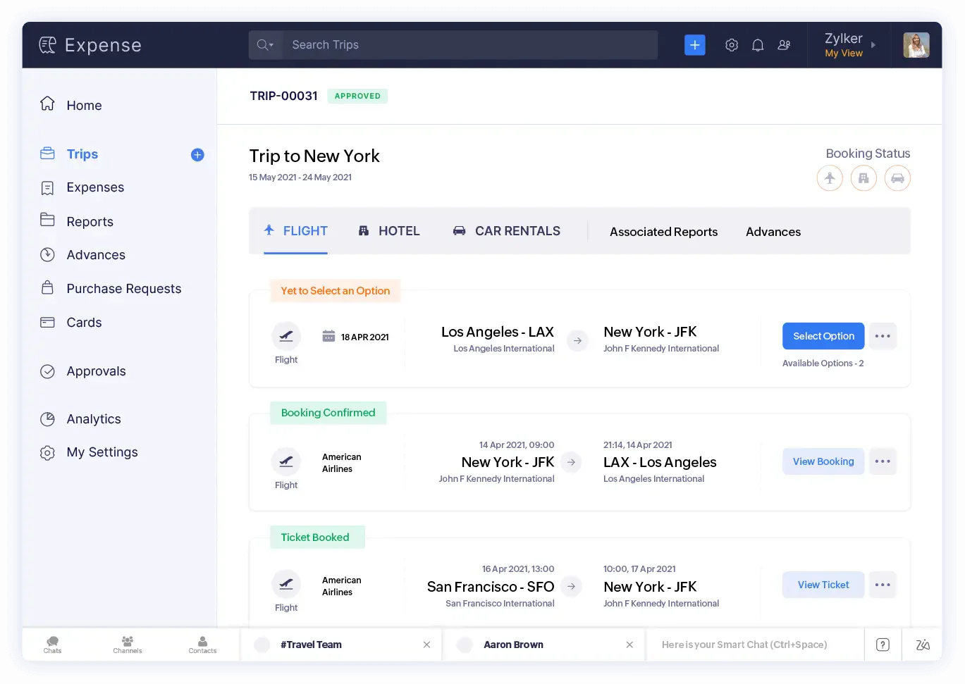 zoho expense management software