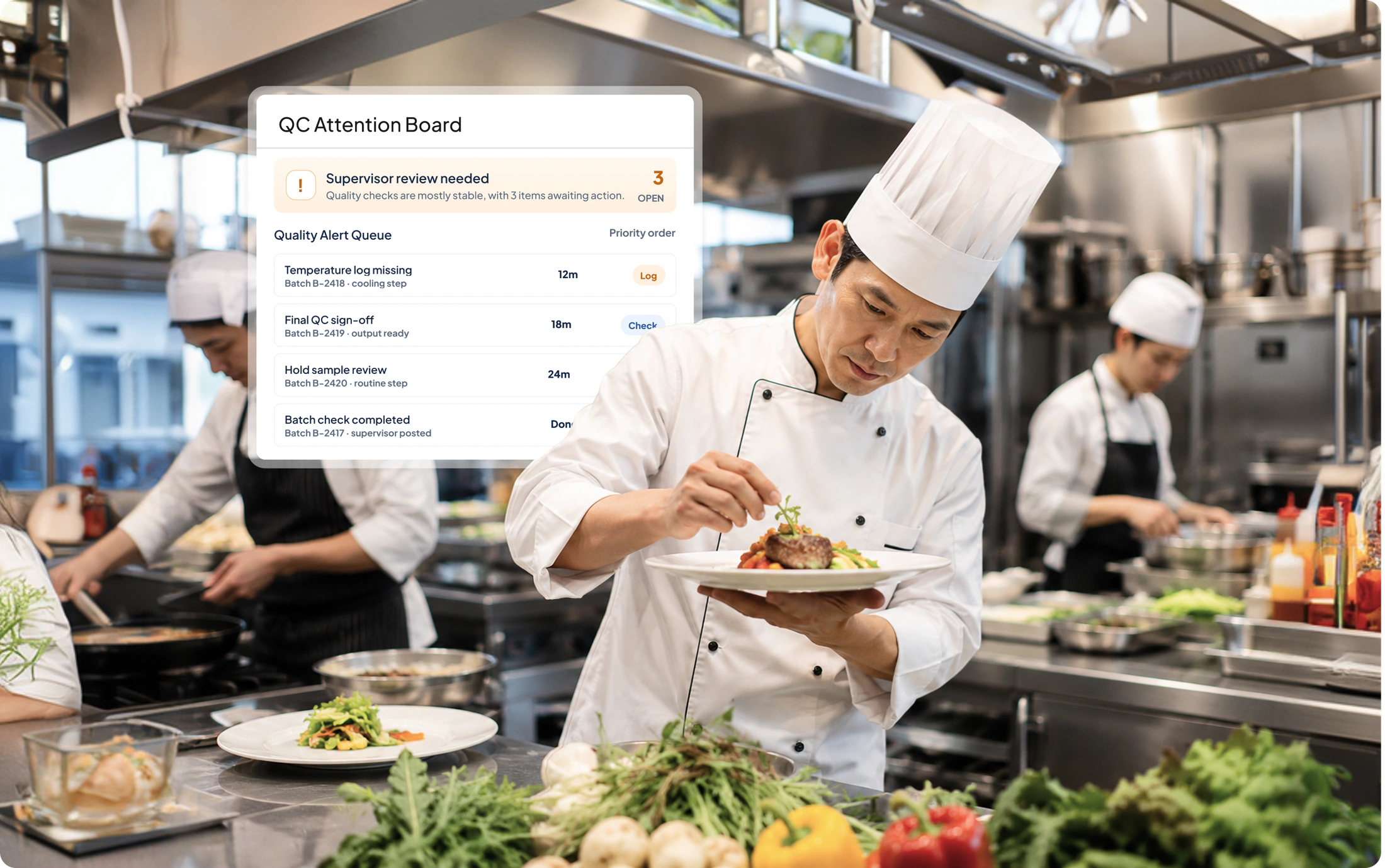 Kitchen Management Quality Check Alerts