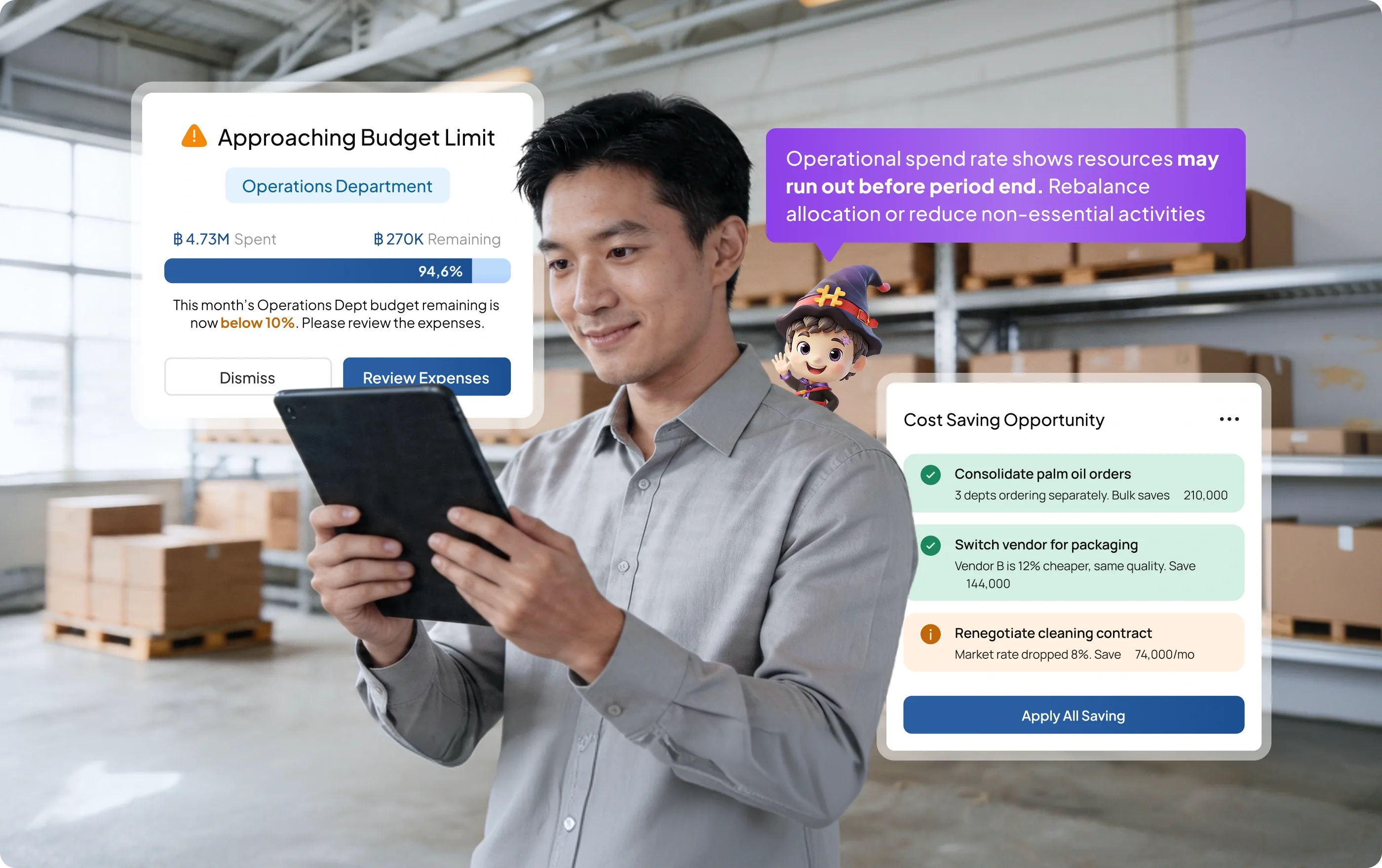 procurement software feature image for Cost Savings & Budget Control