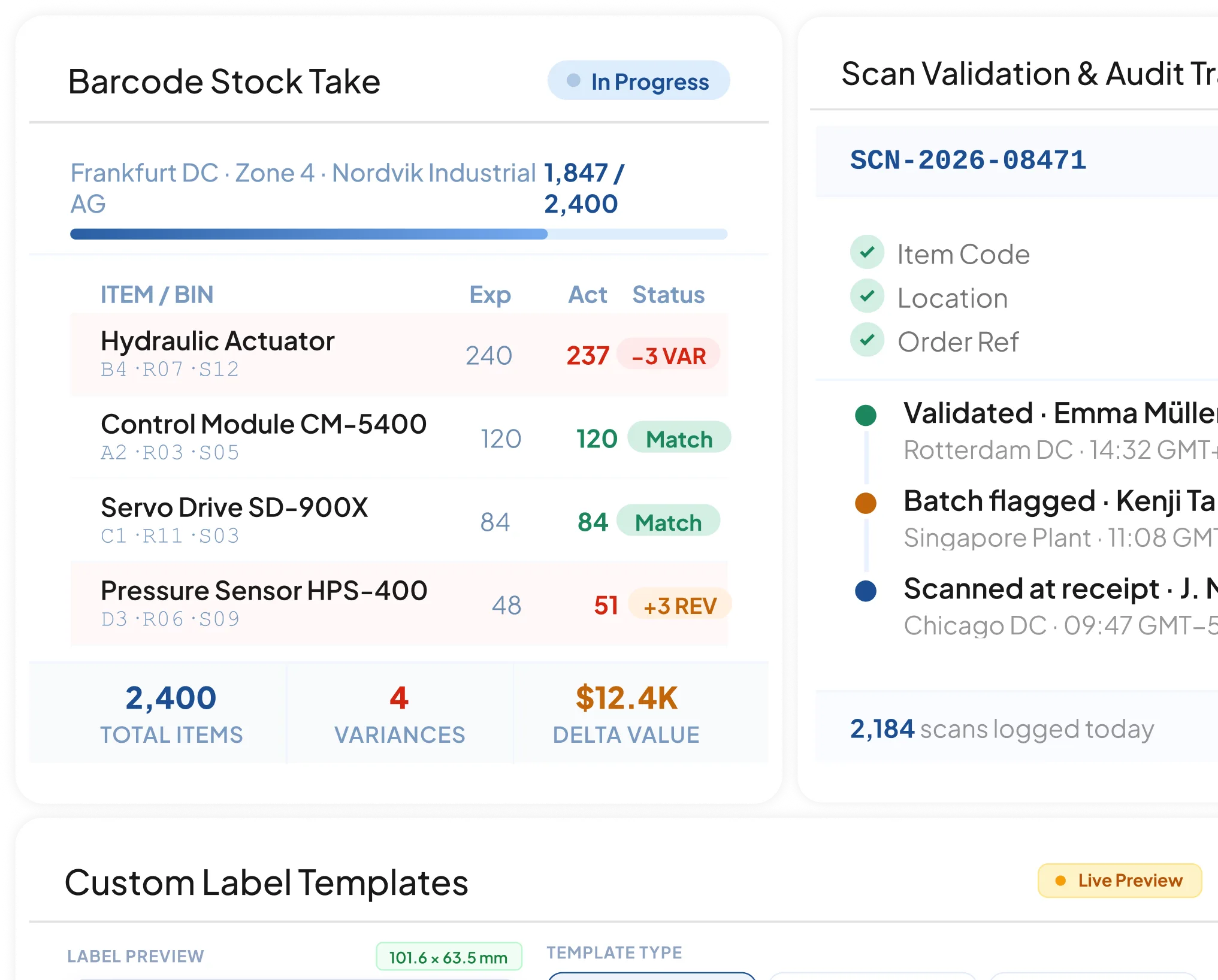 barcode management software interface HashMicro