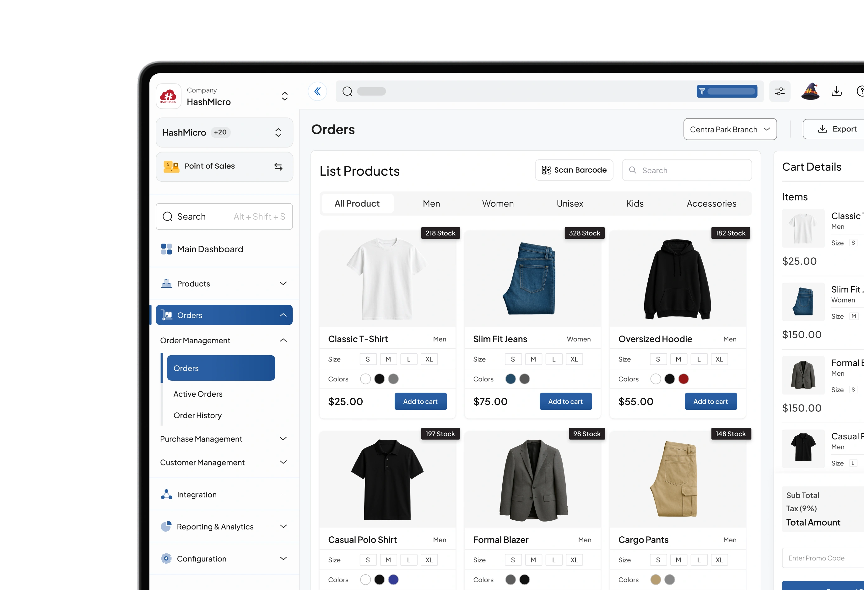 POS Retail dashboard for Retail Innovation