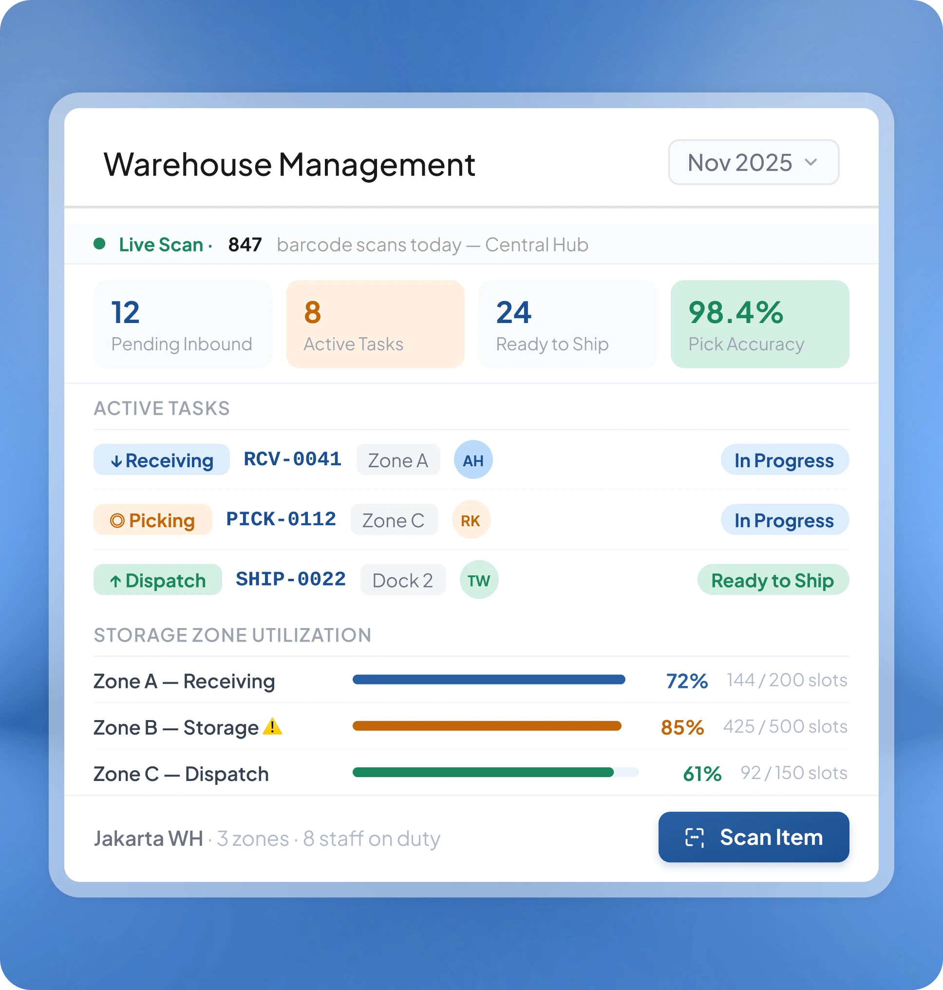 HashMicro supply chain warehouse management page
